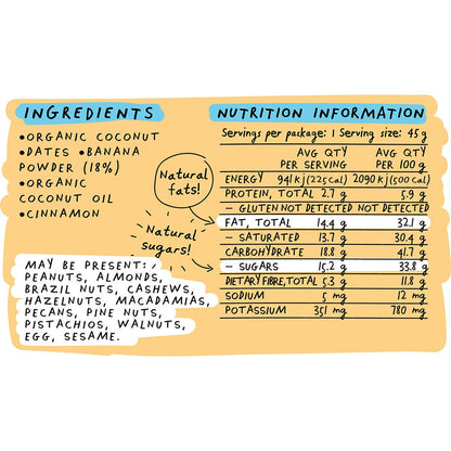 Blue Dinosaur Banana Bread Snack Bar 45g (Pack of 12) Payless 4 Organics