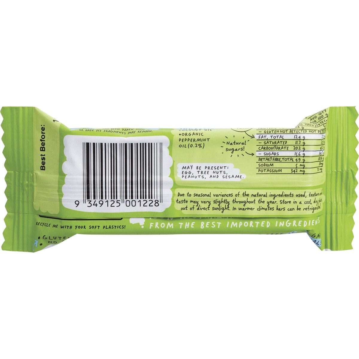 Blue Dinosaur Hand-Baked Bar Cacao Mint 45g (Pack of 12) Payless 4 Organics