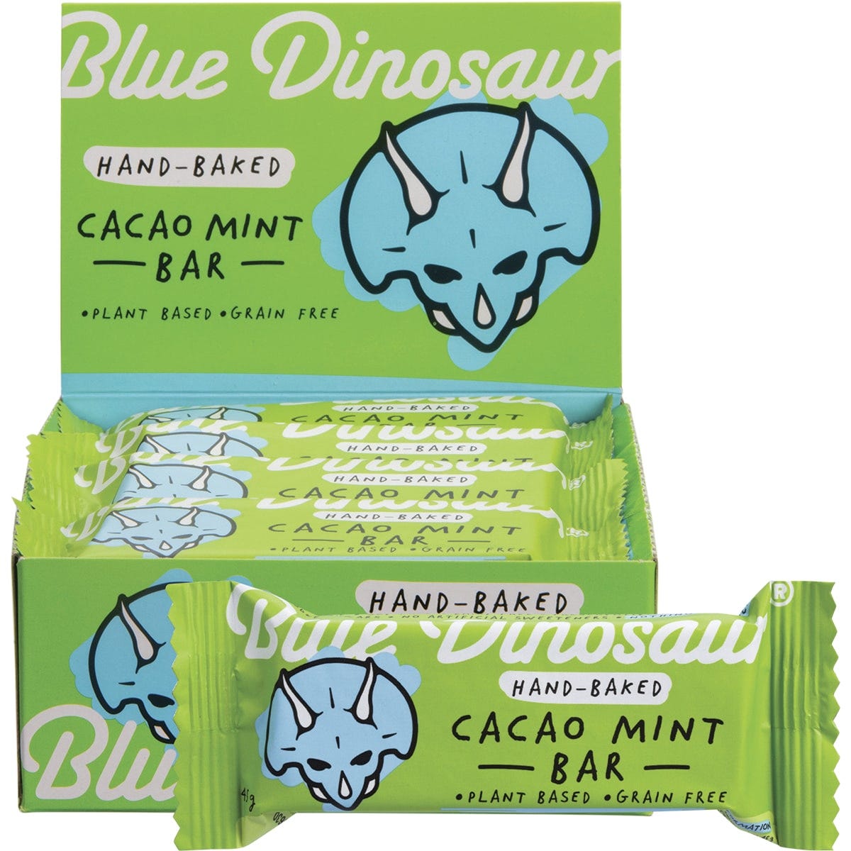 Blue Dinosaur Hand-Baked Bar Cacao Mint 45g (Pack of 12) Payless 4 Organics