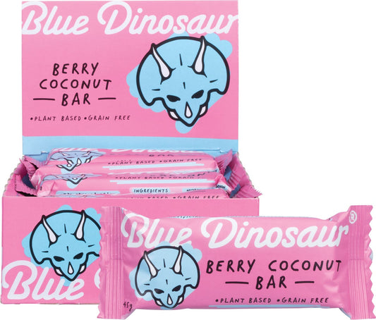 Blue Dinosaur Snack Bar Berry Coconut 45g (Pack of 12) Payless 4 Organics