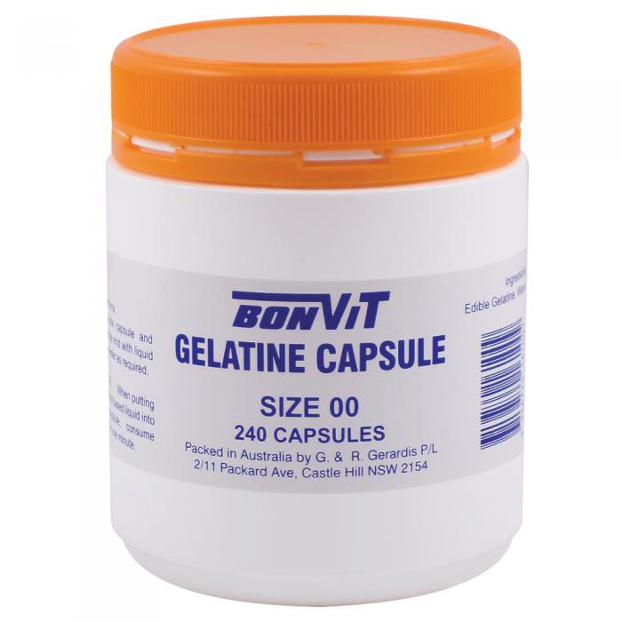 Bonvit Empty Gelatine Capsules Size 00 240 Capsules