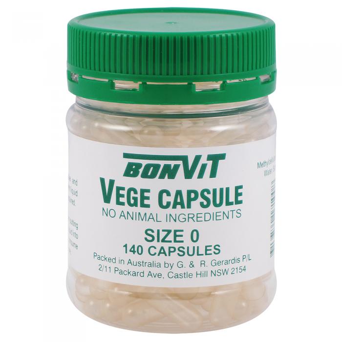 Bonvit Empty Vege Capsules Size 0 140 Capsules