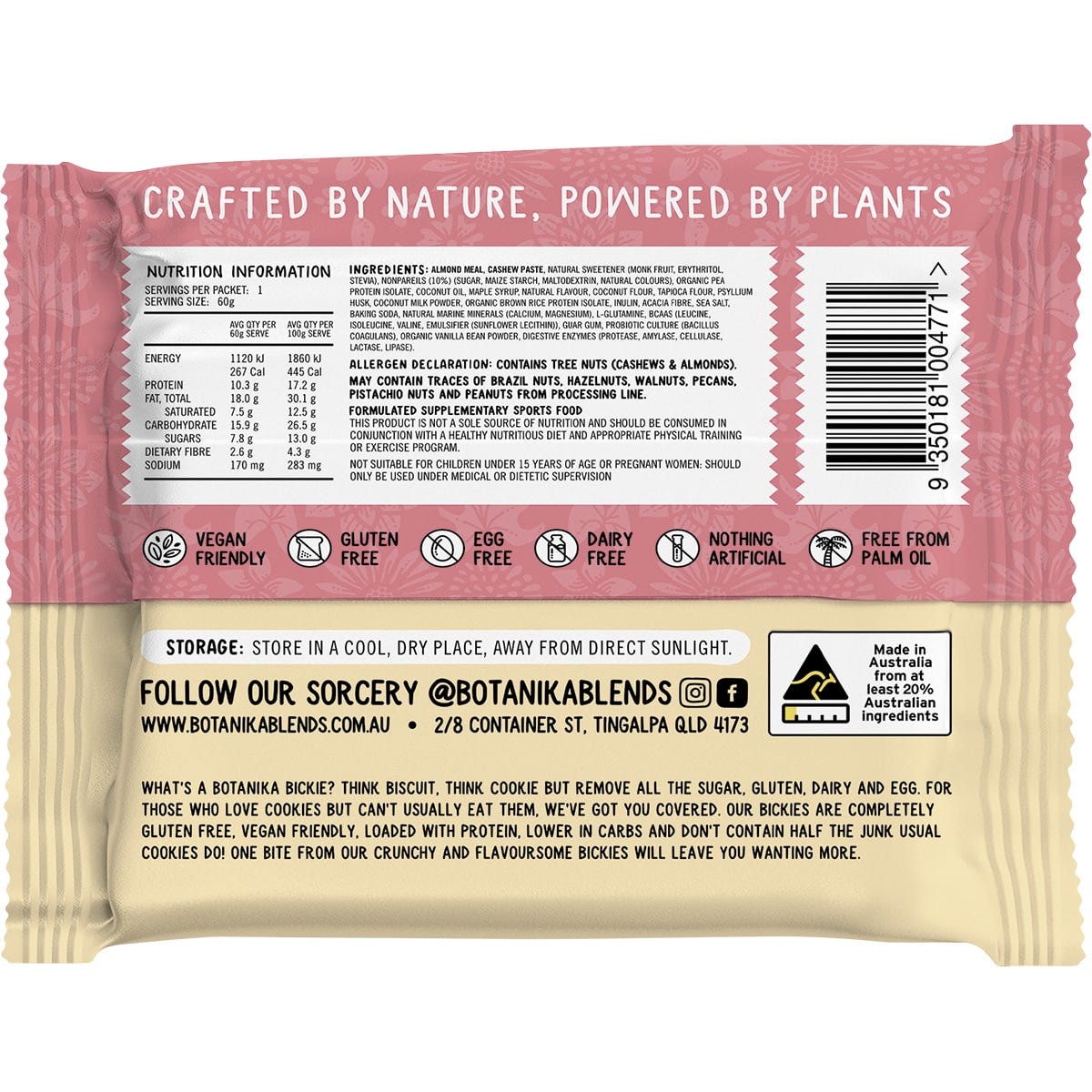 Botanika Blends Botanika Bickie Protein Cookie Birthday Cake 60g (Pack of 12) Payless 4 Organics