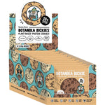 Back of Botanika Blends Choc Choc Boom cookie wrapper showing nutrition facts, ingredients, and storage information.