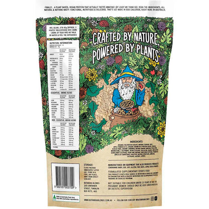 Botanika Blends Oh My Apple Pie 1kg plant protein bag with apple and cinnamon illustrations on a white background.