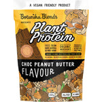 400g tub of Botanika Blends Choc Peanut Butter plant protein with faba bean and organic pea protein.
