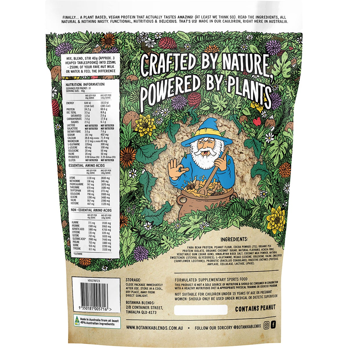 Botanika Blends Plant Protein Choc Peanut Butter 400g Payless 4 Organics