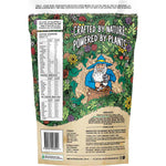 Back of 1kg Botanika Blends Double Shot Iced Coffee plant protein bag showing nutritional information and ingredients.
