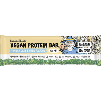 Botanika Blends Vegan Protein Bars Vanilla Cake Batter 40g (Pack of 12) Payless 4 Organics