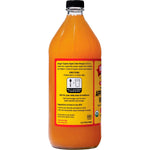 946ml bottle of Bragg Organic Apple Cider Vinegar with the Mother on a white background.