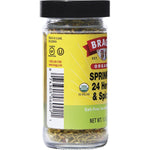 42g bottle of Bragg Organic Sprinkle 24 Herb & Spices salt-free seasoning on a white background.