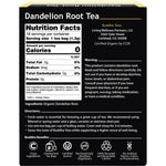 Box of 18 Buddha Teas Organic Dandelion Root tea bags featuring a yellow flower and green leaves on a white background.