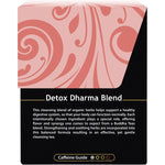 Back of a Buddha Teas Detox Dharma Blend box showing supplement facts, ingredients, and directions.
