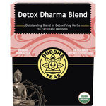 18-pack box of Buddha Teas Organic Detox Dharma Blend herbal tea bags.