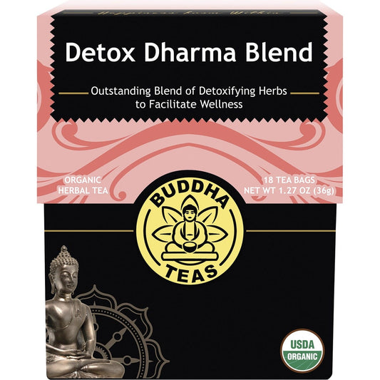 Buddha Teas Organic Herbal Tea Bags Detox Dharma Blend 18 Pack Payless 4 Organics