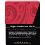 Back of Buddha Teas Digestive Nirvana box showing brewing directions, ingredients, and caffeine-free label.