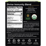 Buddha Teas Organic Divine Immunity Blend 18-pack box featuring herbal and fruit illustrations on a white background.