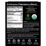Purple box of Buddha Teas Echinacea Elderberry Blend featuring 18 organic herbal tea bags on a white background.