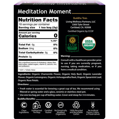 Buddha Teas Organic Herbal Tea Bags Meditation Moment 18 Pack Payless 4 Organics