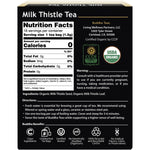 Buddha Teas Organic Milk Thistle Tea box featuring a purple thistle illustration and 18 tea bags.