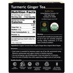 Box of 18 Buddha Teas organic turmeric ginger tea bags with root illustrations on a white background.