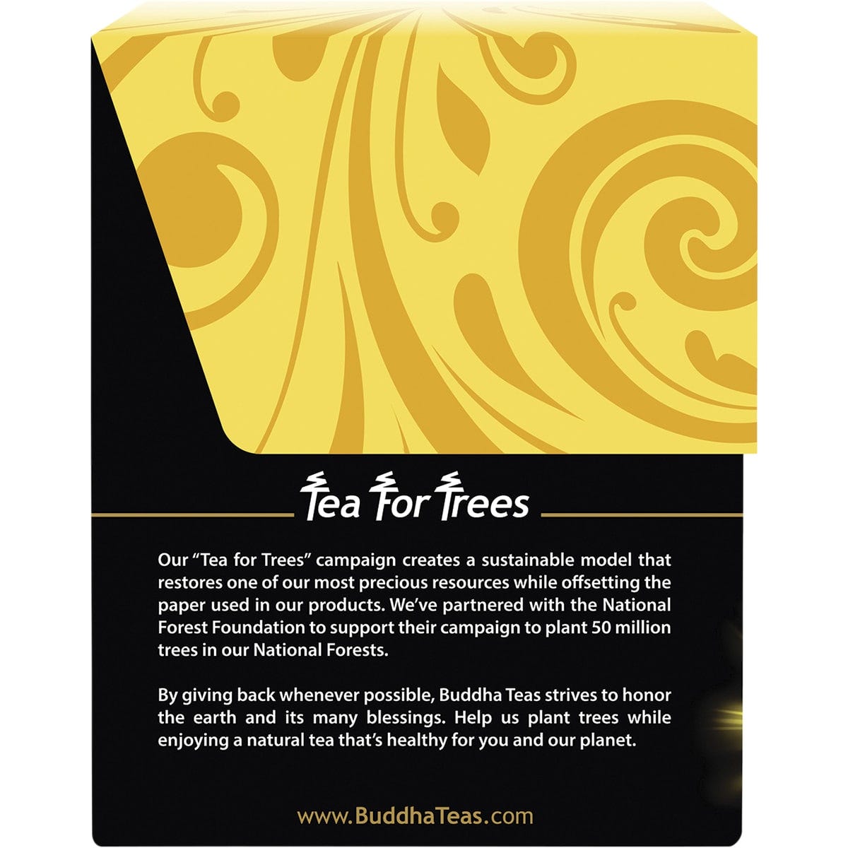 18 pack of Buddha Teas Organic Zen Cleanse Blend herbal tea bags with purple and green design on a white background.