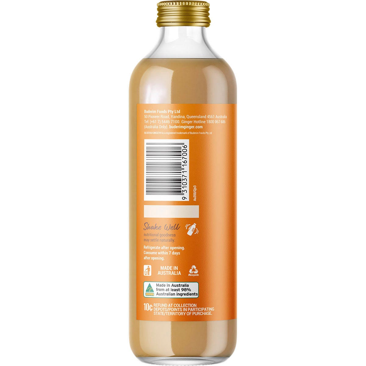 Buderim Ginger Australian Ginger Vitality Shots 350ml Payless 4 Organics