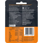 Back of a 25g Buderim Ginger BioActive+ Gummie Bears pack showing nutritional information and Australian made logo.