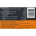 Buderim Ginger BioActive+ Nausea Relief 20 capsules box featuring a green and white design on a white background.