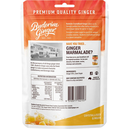 Buderim Ginger Crystallised Ginger Coated in Crunch 200g Payless 4 Organics