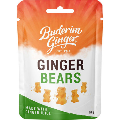 Buderim Ginger Ginger Bears 40g (Pack of 12) Payless 4 Organics
