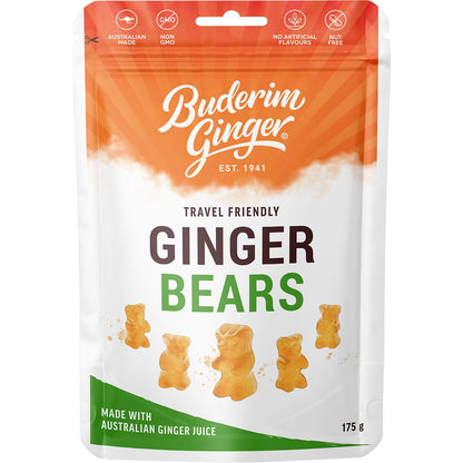 Buderim Ginger Ginger Bears Travel Friendly 175g Payless 4 Organics
