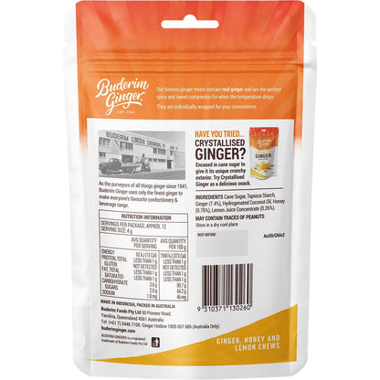 Buderim Ginger Ginger Honey & Lemon Chews 50g Payless 4 Organics