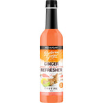 Buderim Ginger no sugar ginger, lemon, lime and bitters refresher cordial in a 750ml glass bottle.