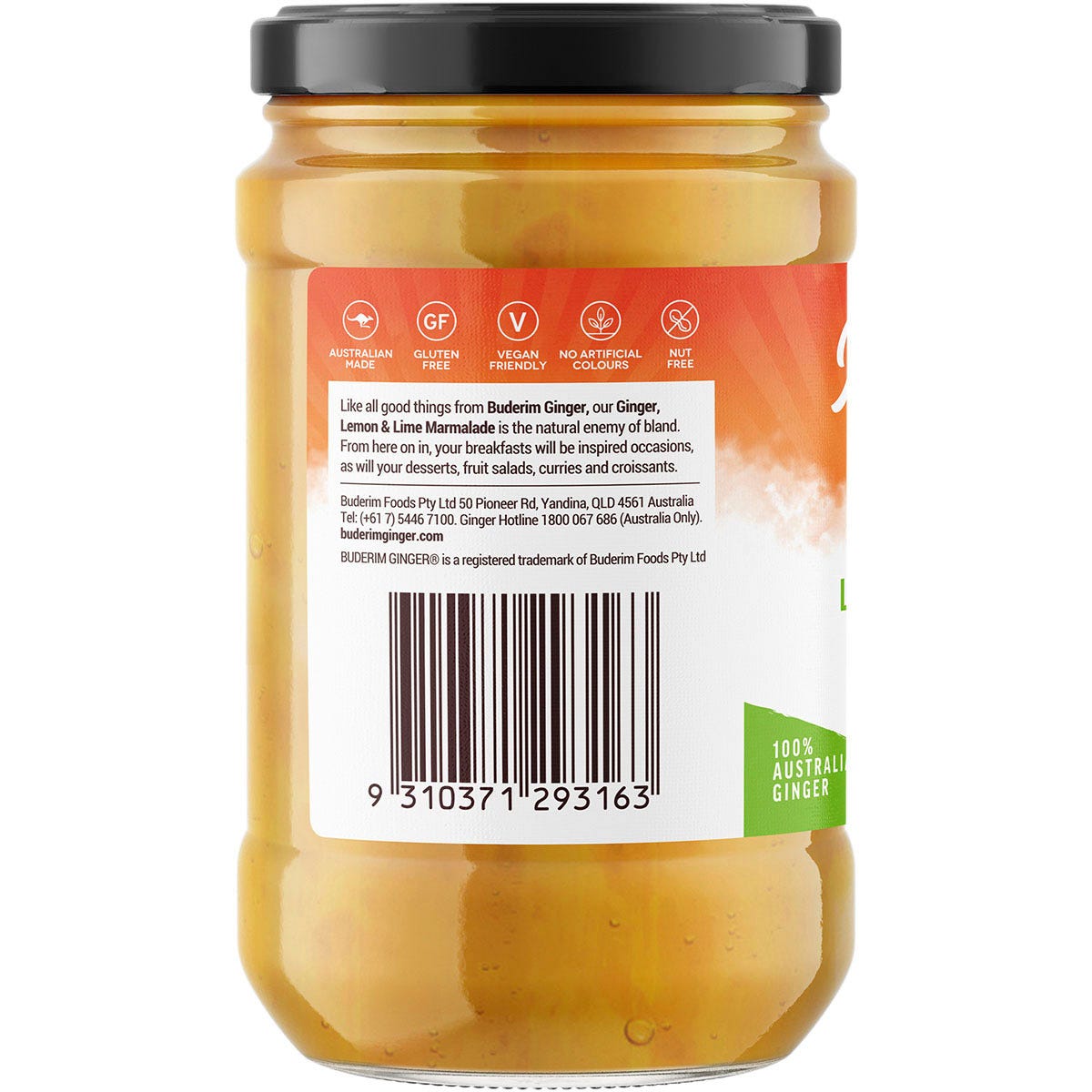 Buderim Ginger Ginger Lemon & Lime Marmalade 365g Payless 4 Organics