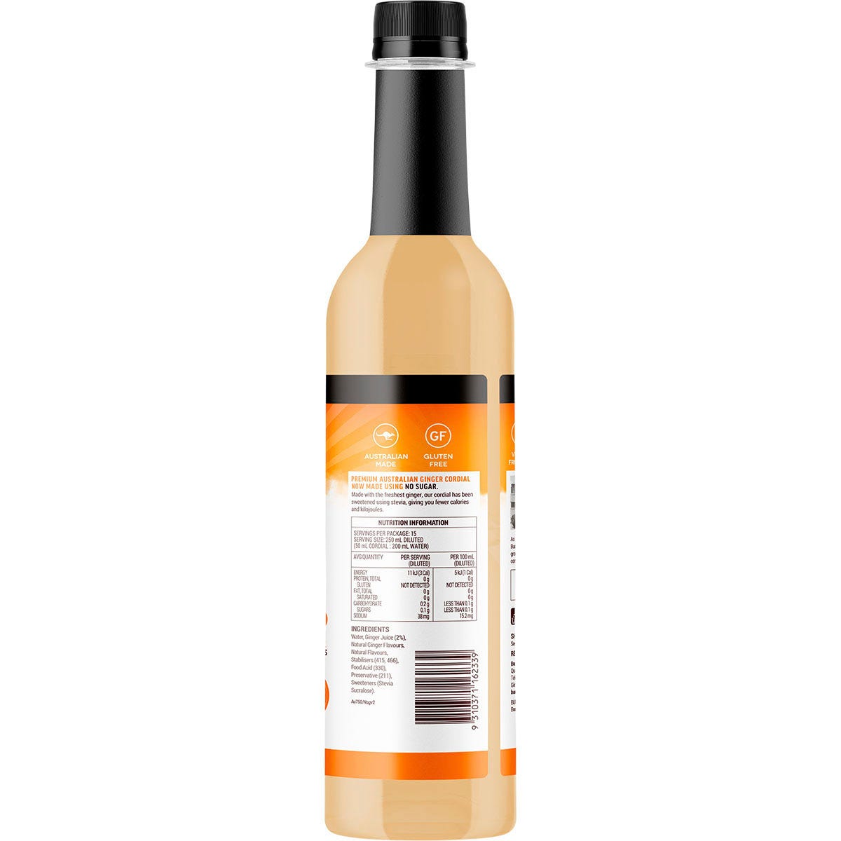 Buderim Ginger Ginger Refresher No Sugar Cordial 750ml Payless 4 Organics