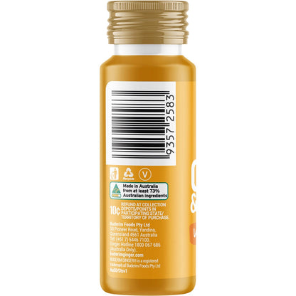 Buderim Ginger Ginger & Turmeric Wellness Shot 50ml (Pack of 10) Payless 4 Organics