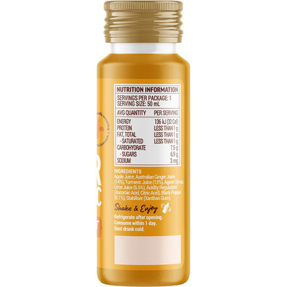 Buderim Ginger Ginger & Turmeric Wellness Shot 50ml (Pack of 10) Payless 4 Organics