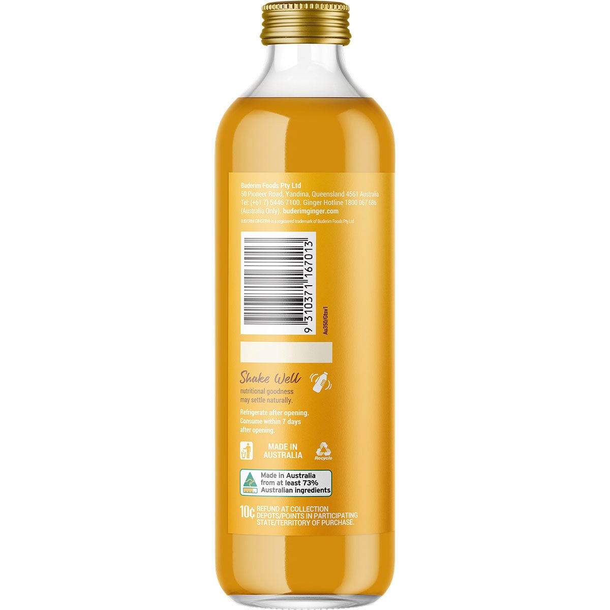 Buderim Ginger Ginger & Turmeric Wellness Shots 350ml Payless 4 Organics
