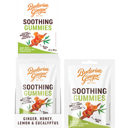Buderim Ginger Soothing Gummies 40g (Pack of 12) Payless 4 Organics