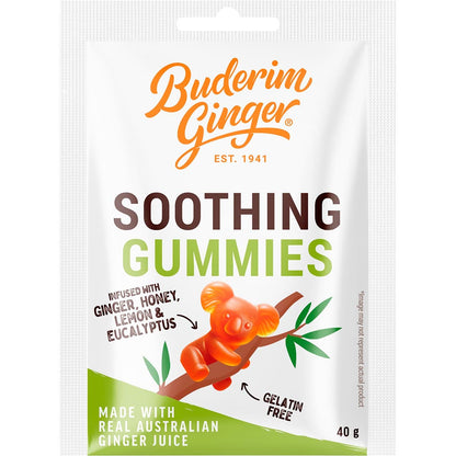 Buderim Ginger Soothing Gummies 40g (Pack of 12) Payless 4 Organics