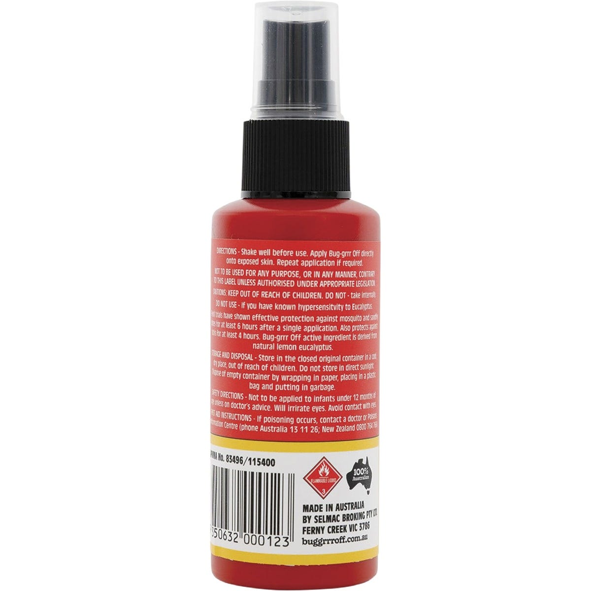 Bug-Grrr Off 50ml Jungle Strength insect repellent spray bottle on a plain white background.
