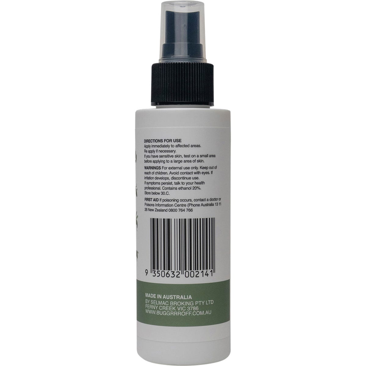 Bug-Grrr Off For bites stings + itchy things 100% Natural Spray 100ml Payless 4 Organics