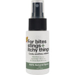 Bug-Grrr Off 50ml natural spray bottle for bites and stings with a green and white label on a white background.