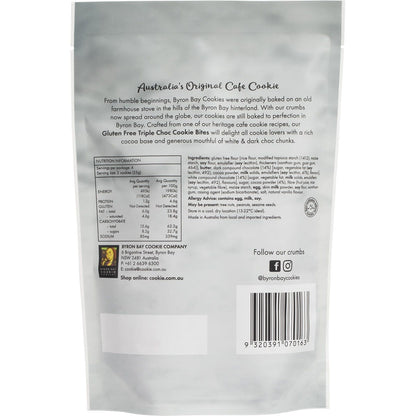 Byron Bay Cookies Gluten Free Cookie Bites Triple Choc Fudge 100g (Pack of 6) Payless 4 Organics