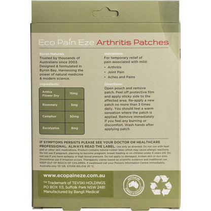 Byron Naturals Eco Pain Arthritis Arnica Patches 6 Pack Payless 4 Organics