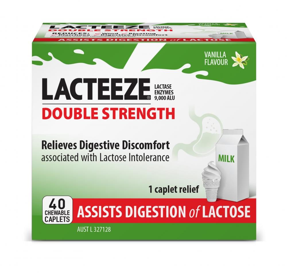 Lacteeze Double Strength Chewable (vanilla flavour) 40 Capsules