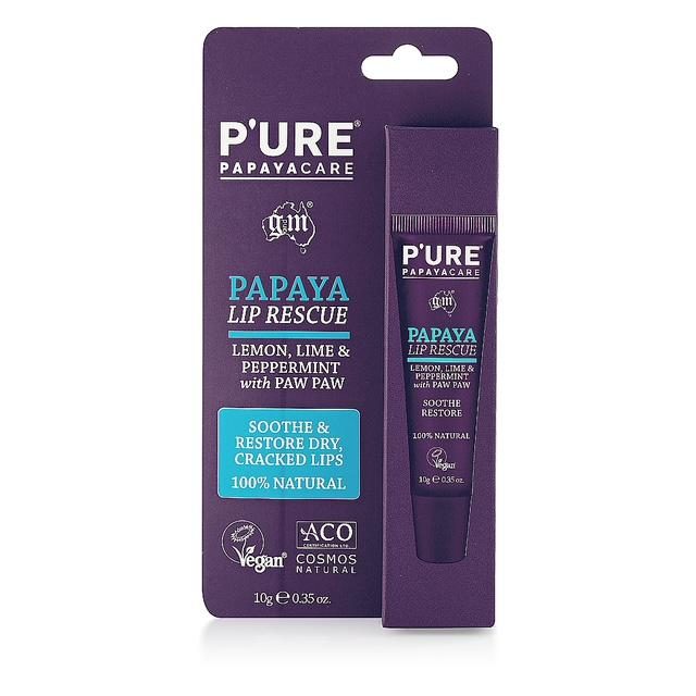 PURE Papayacare Papaya Lip Rescue (Lemon Lime & Peppermint with Paw Paw) 10g