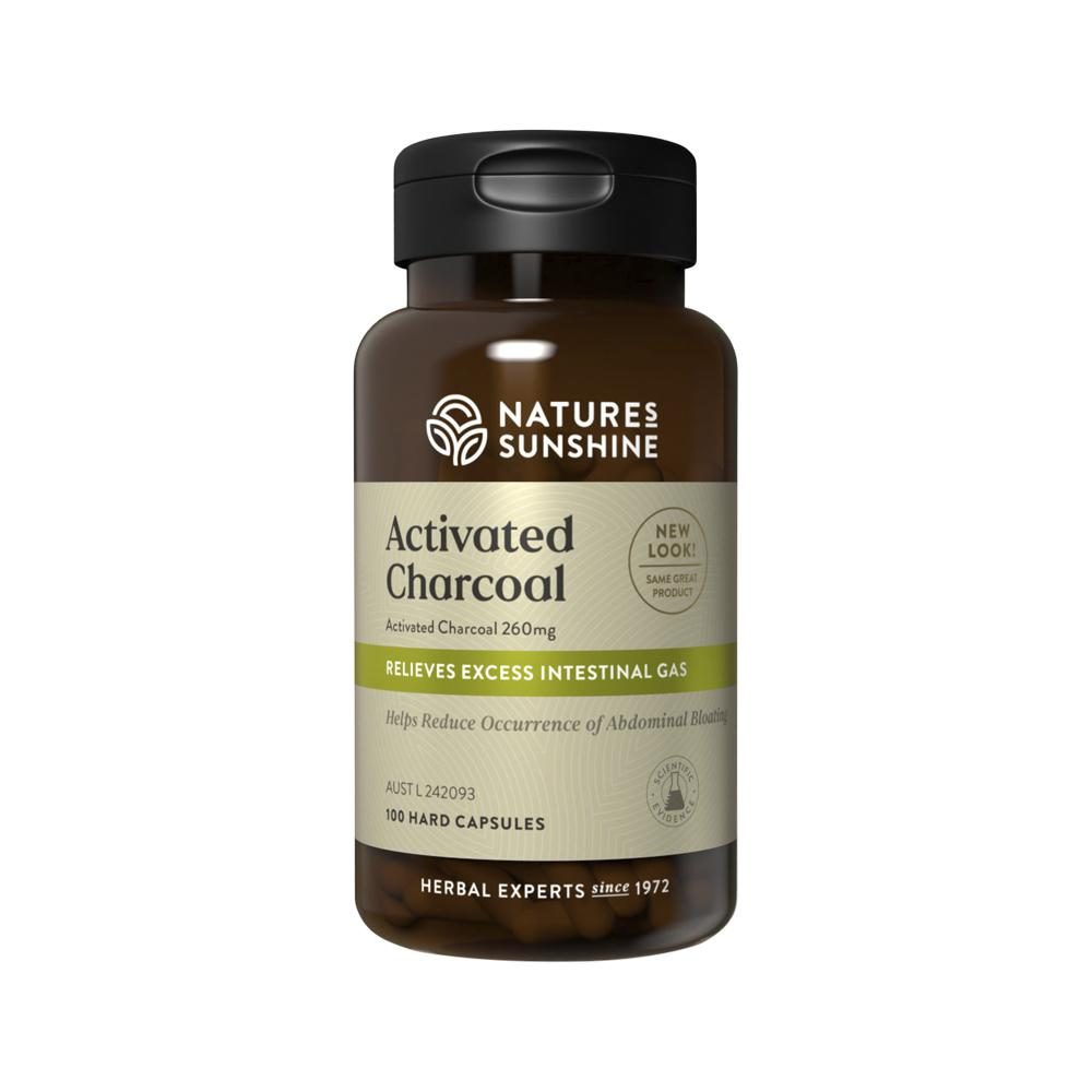 Nature's Sunshine Activated Charcoal 260mg 100 Capsules
