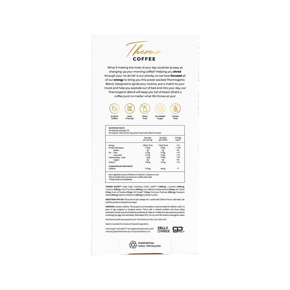 Before You Speak Thermo Coffee Unsweetened 6.5g x 30 Pack